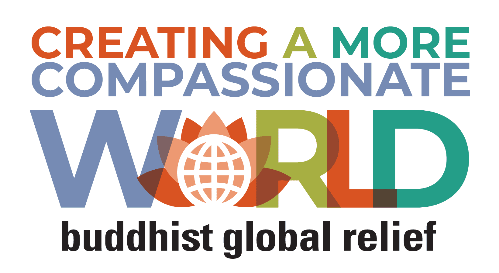 Banner word Creating A More Compassionate World With logo Buddhist Global Relief Banner word Creating A More Compassionate World With logo Buddhist Global Relief